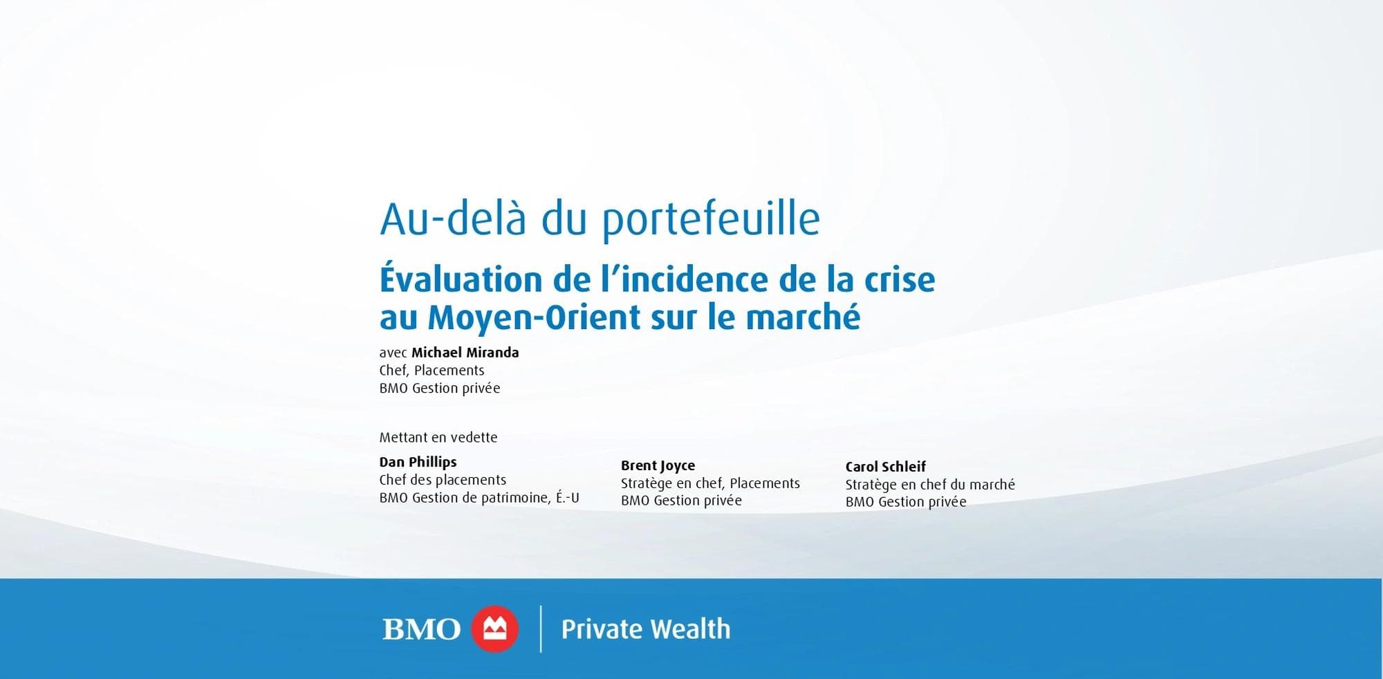 Au-delà du portefeuille balado : Évaluation de l’incidence de la crise au Moyen-Orient sur le marché