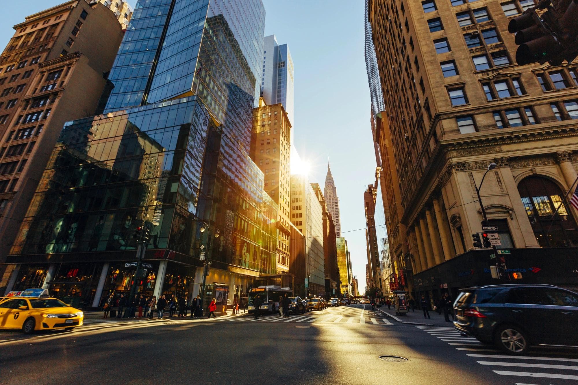 Les bâtiments à Manhattan.