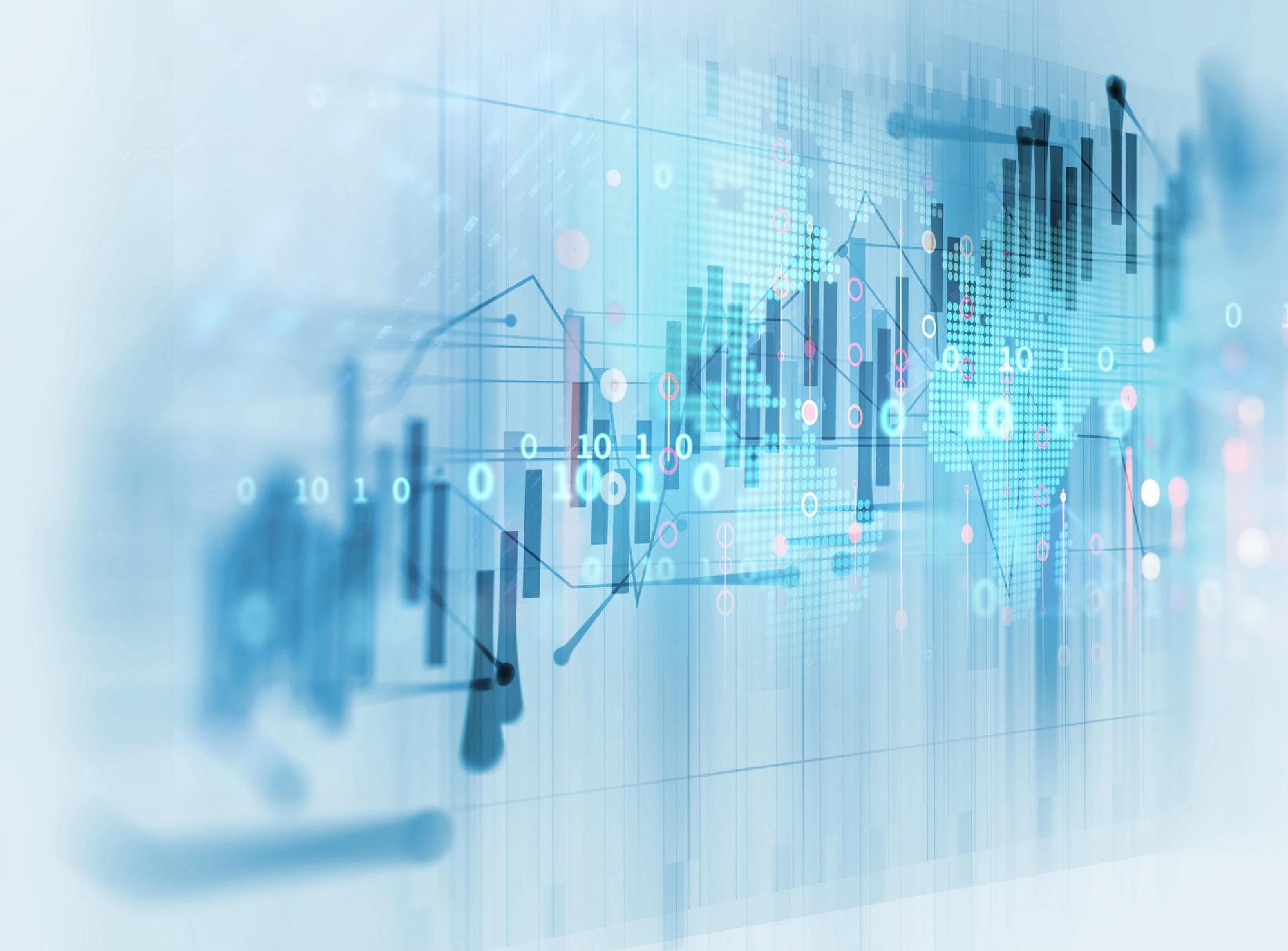 graphique boursier financier sur fond abstrait technologique